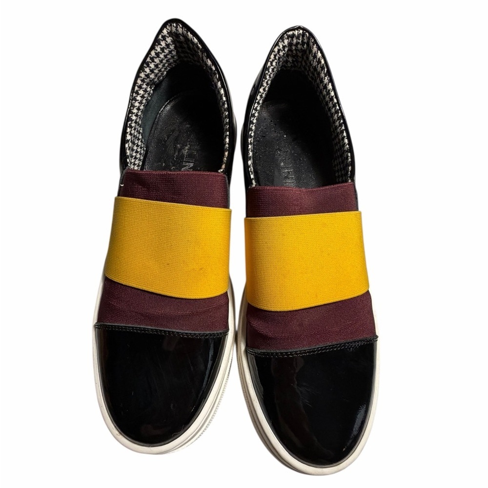 Pollini Stella Colorblock Slip-On Leather Sneakers Made In Italy Womens Sz 37